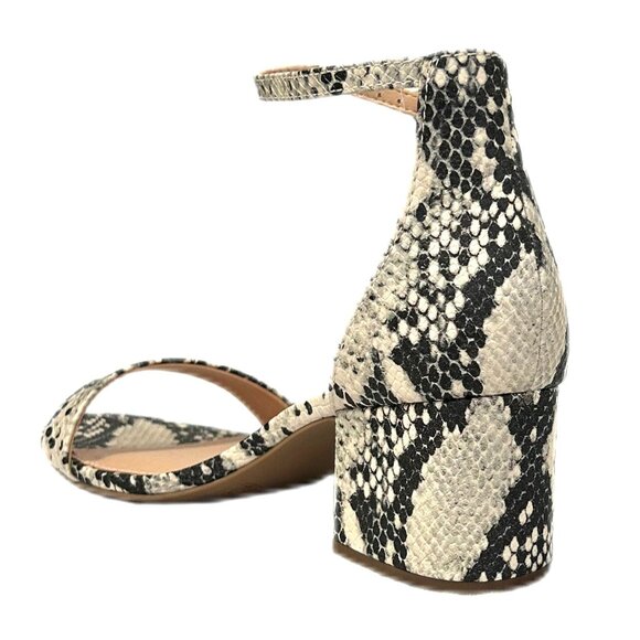 Madden Girl ILEANA Women's Comfort Block Heel Dress Sandals Natural Snake Size 9 - Picture 4 of 7